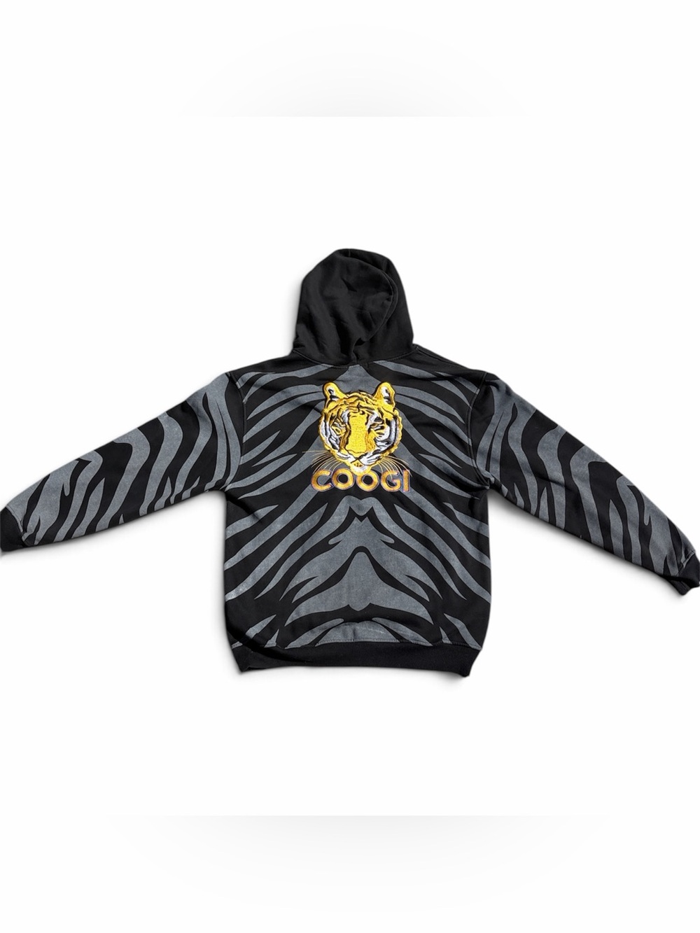 Rare Coogi Hoodie Mens XL Black Tiger Streetwear  Sweatshirt Deadstock Urban Y2k